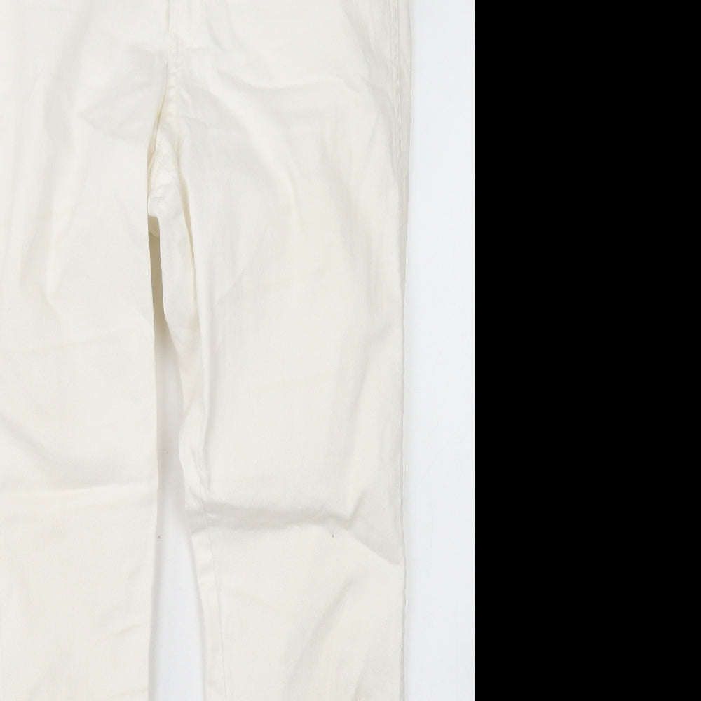 &Denim Womens White  Cotton Skinny Jeans Size 30 in L27 in Regular Button