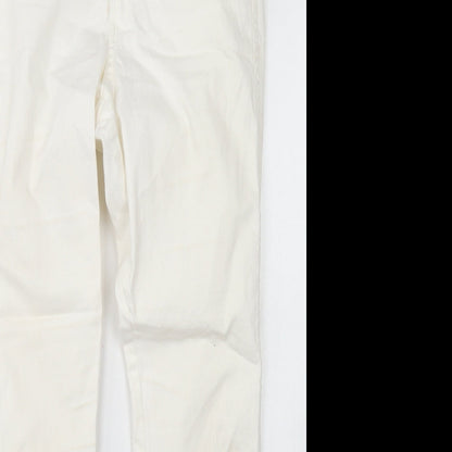 &Denim Womens White  Cotton Skinny Jeans Size 30 in L27 in Regular Button