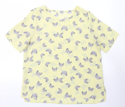Womens UK Size 14 Pep & Co Yellow Basic Blouse