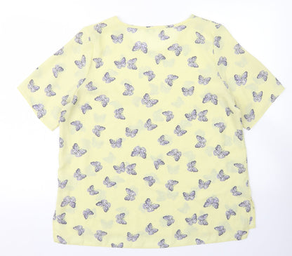 Womens UK Size 14 Pep & Co Yellow Basic Blouse