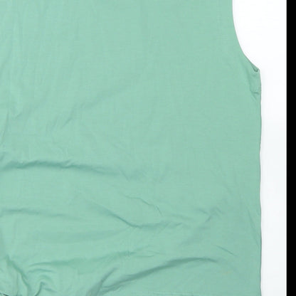 Gallery Womens Green  Cotton Basic Tank Size S Crew Neck - Tie Front