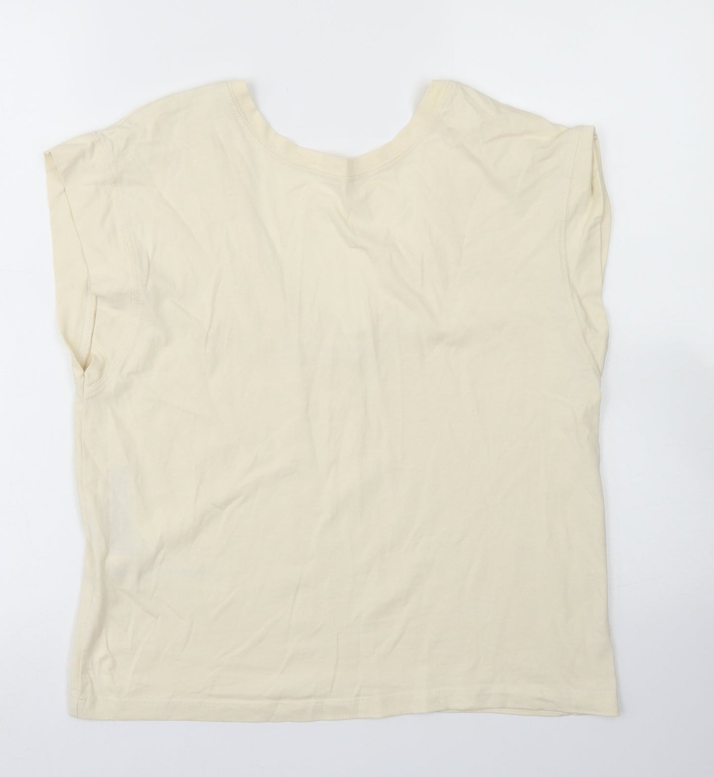 Womens UK Size XS MNG Ivory Basic T-Shirt