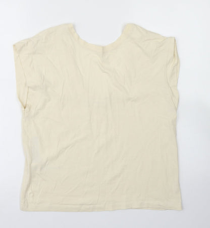 Womens UK Size XS MNG Ivory Basic T-Shirt