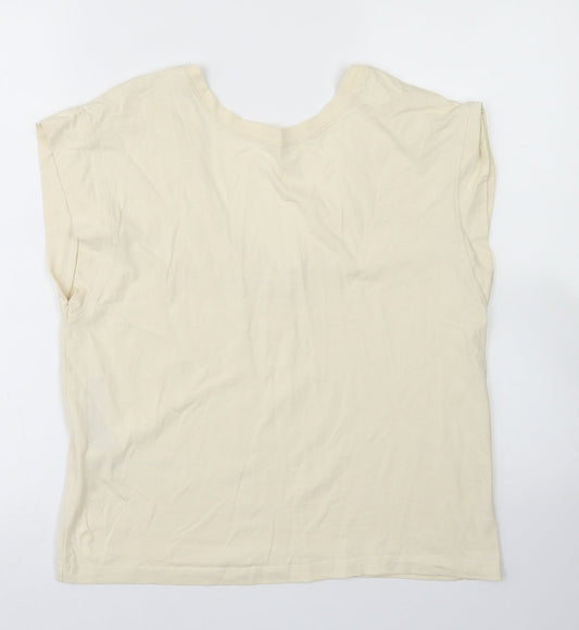 Womens UK Size XS MNG Ivory Basic T-Shirt