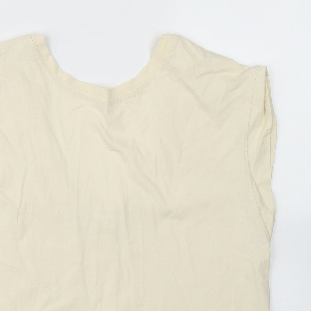 Womens UK Size XS MNG Ivory Basic T-Shirt