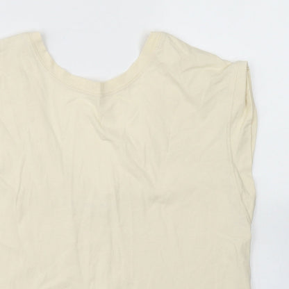 Womens UK Size XS MNG Ivory Basic T-Shirt