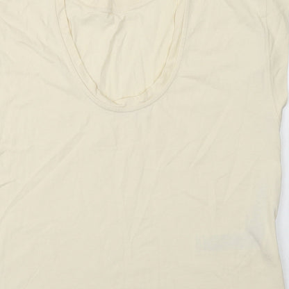 Womens UK Size XS MNG Ivory Basic T-Shirt