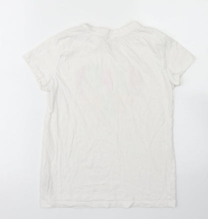 Primark Womens White  Cotton Basic T-Shirt Size 2XS Crew Neck