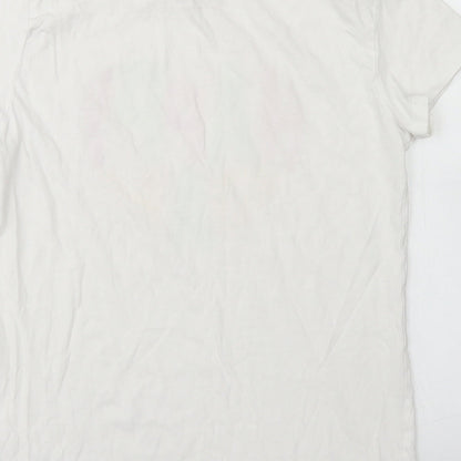 Primark Womens White  Cotton Basic T-Shirt Size 2XS Crew Neck