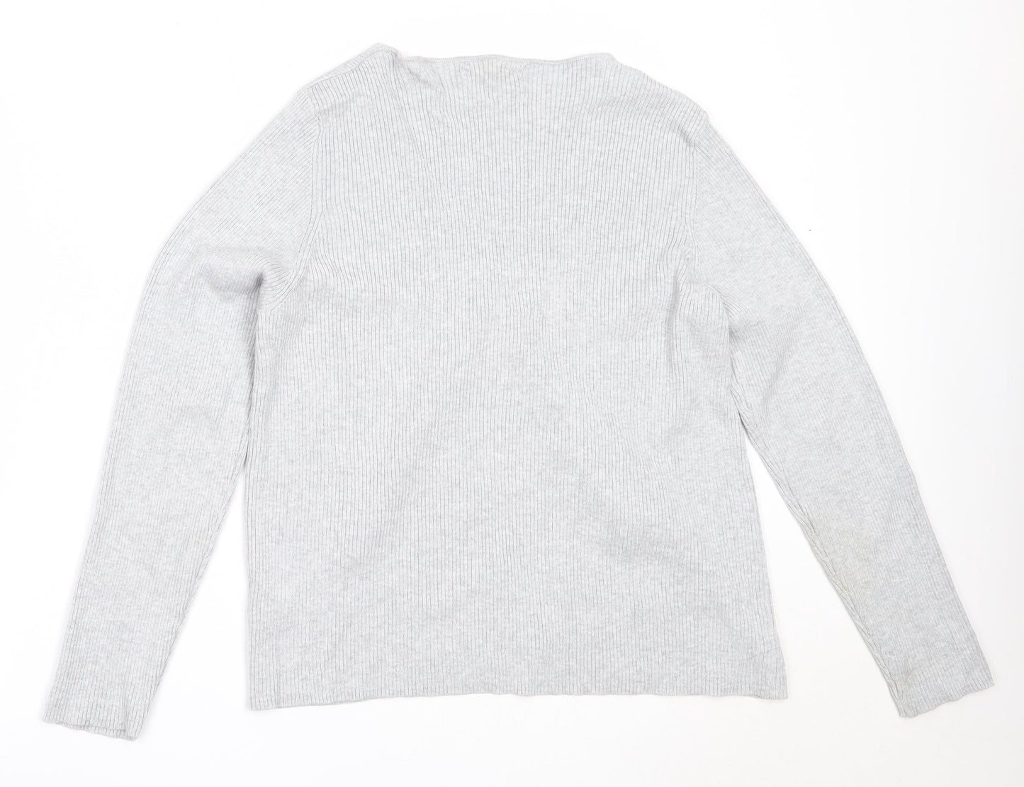 Primark Womens Grey V-Neck  Viscose Cardigan Jumper Size XL