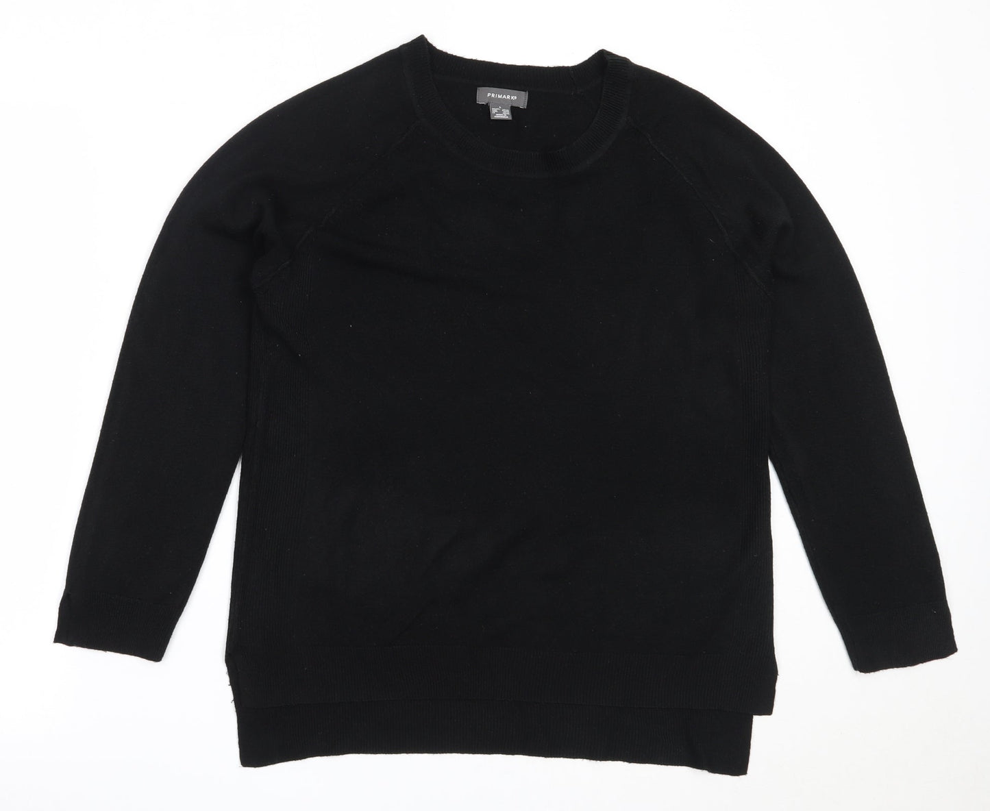 Primark Womens Black Round Neck  Acrylic Pullover Jumper Size L