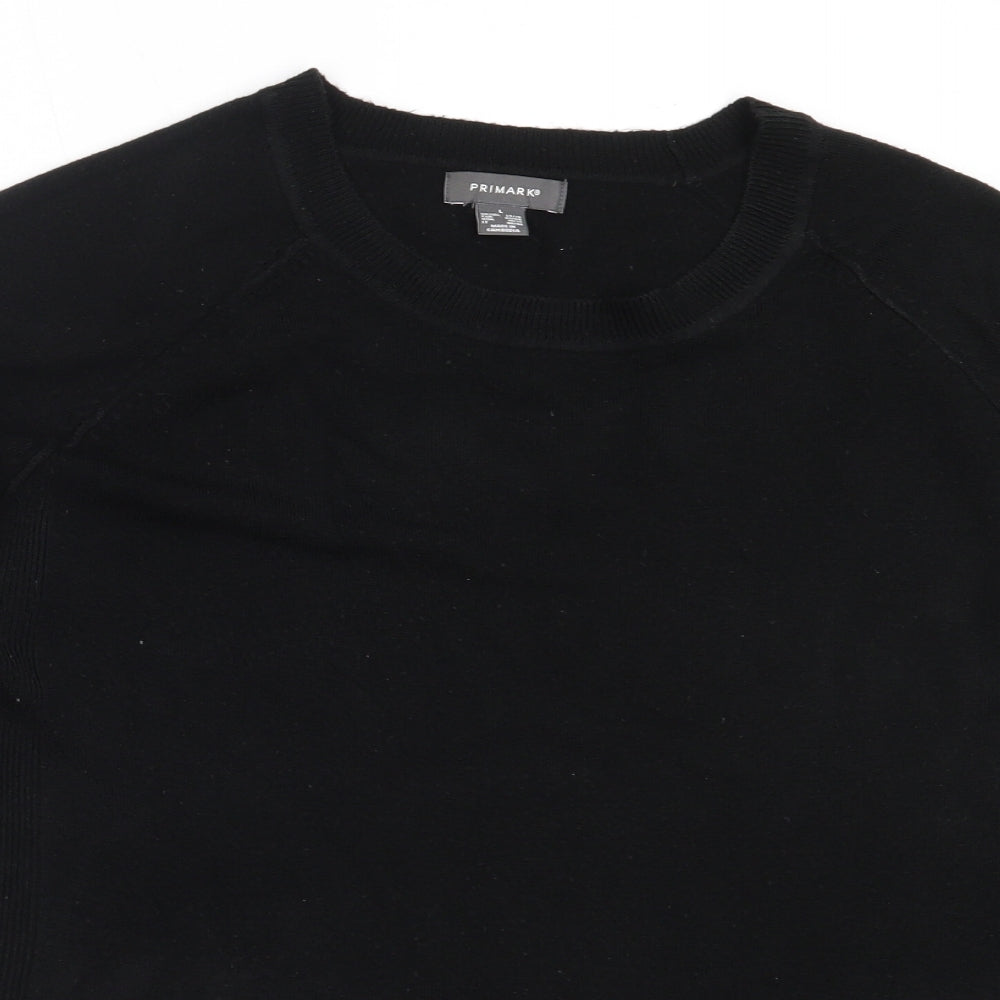 Primark Womens Black Round Neck  Acrylic Pullover Jumper Size L