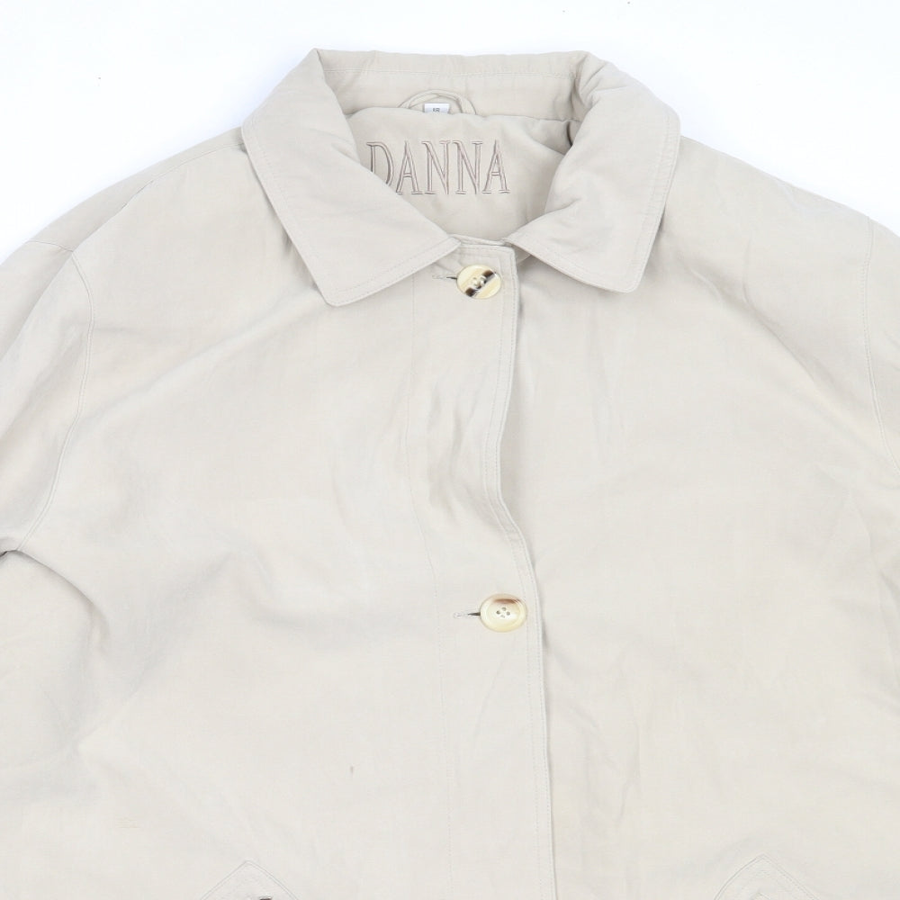 Danna Womens Beige   Overcoat Coat Size 18