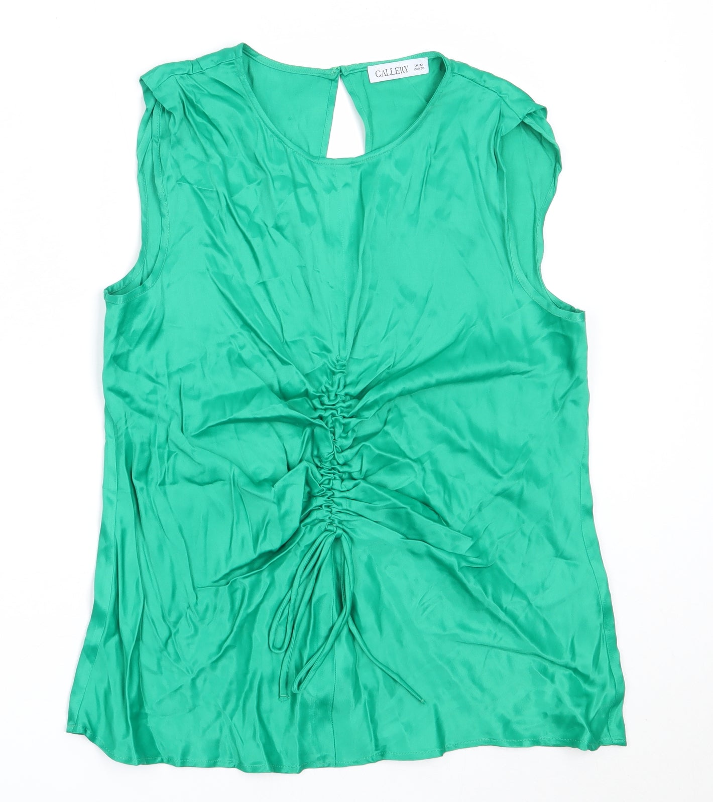 Womens UK Size 10 Gallery Green Basic Blouse