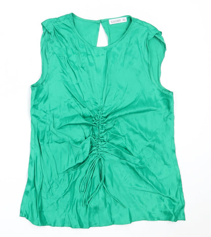 Womens UK Size 10 Gallery Green Basic Blouse