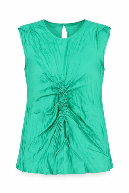 Womens UK Size 10 Gallery Green Basic Blouse