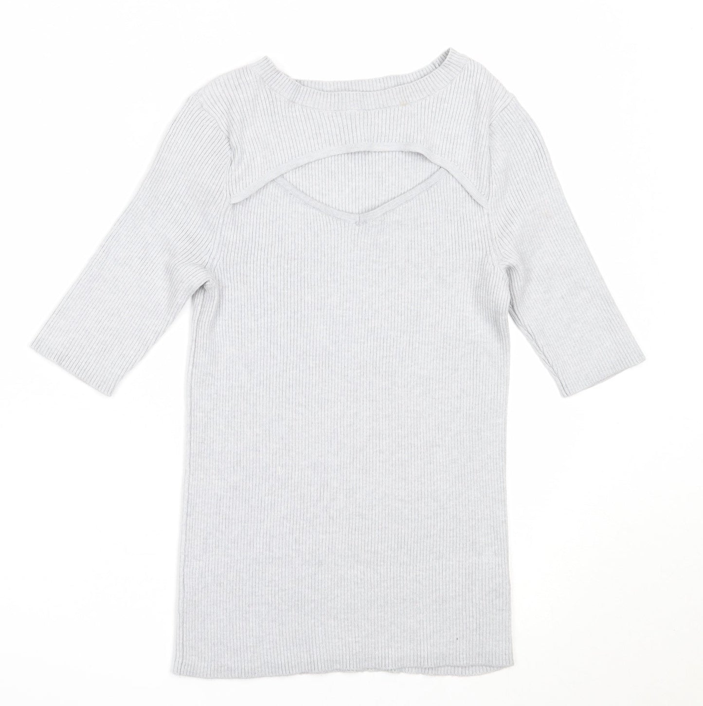 F&F Womens Grey Round Neck  Viscose Pullover Jumper Size 6