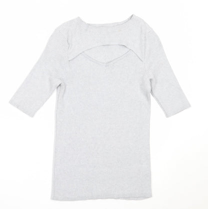 F&F Womens Grey Round Neck  Viscose Pullover Jumper Size 6