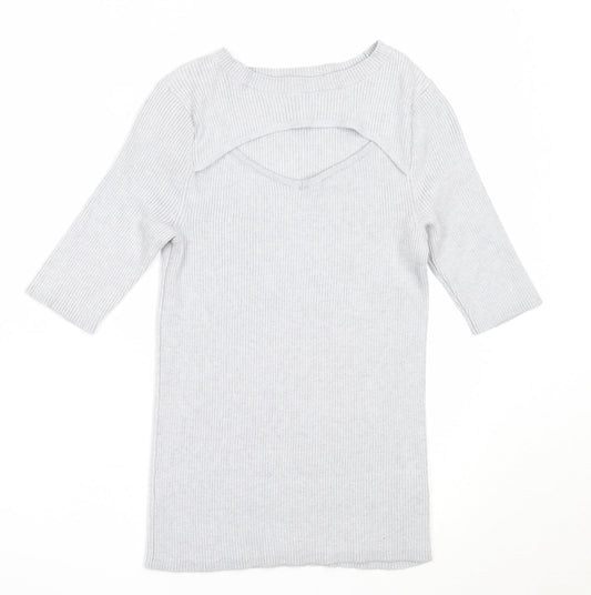 F&F Womens Grey Round Neck  Viscose Pullover Jumper Size 6