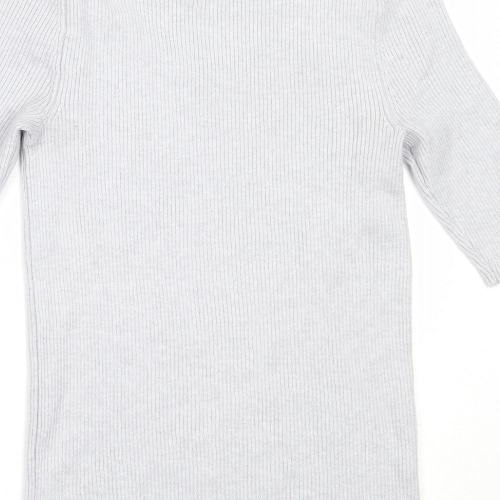 F&F Womens Grey Round Neck  Viscose Pullover Jumper Size 6