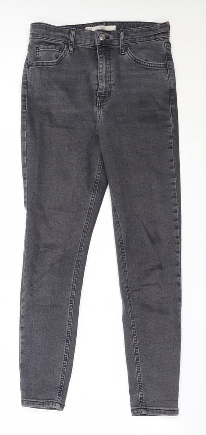 Topshop Womens Black  Cotton Skinny Jeans Size 28 in L26 in Regular