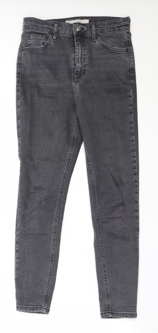 Topshop Womens Black  Cotton Skinny Jeans Size 28 in L26 in Regular