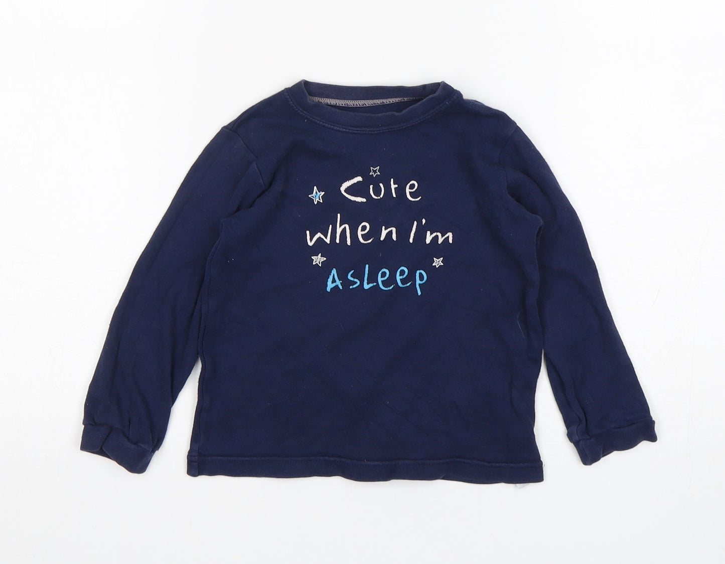 George Boys Blue  Cotton  Pyjama Top Size 18-24 Months