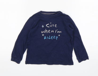 George Boys Blue  Cotton  Pyjama Top Size 18-24 Months
