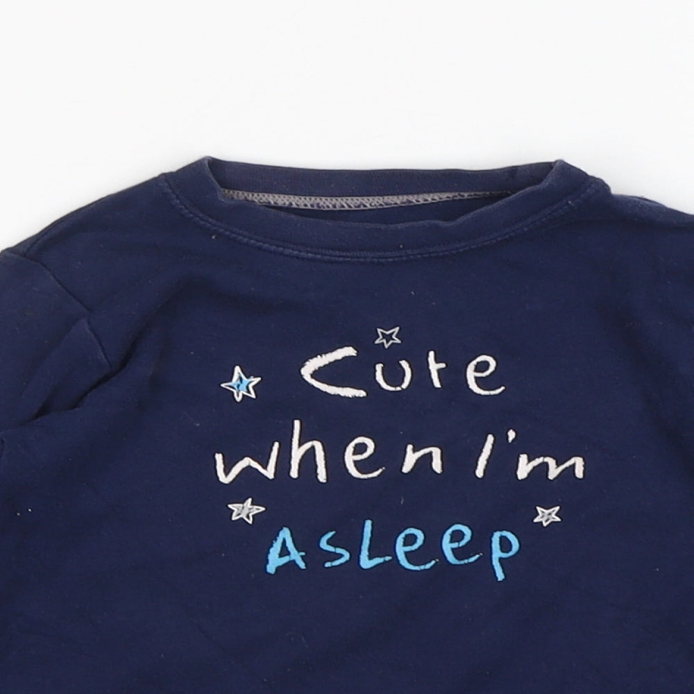 George Boys Blue  Cotton  Pyjama Top Size 18-24 Months