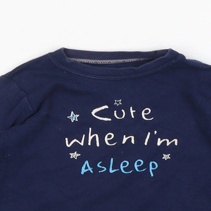 George Boys Blue  Cotton  Pyjama Top Size 18-24 Months