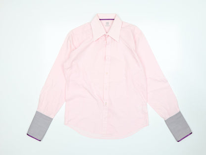 Mens UK Collar Size M Preworn Smart Pink  Dress Shirt