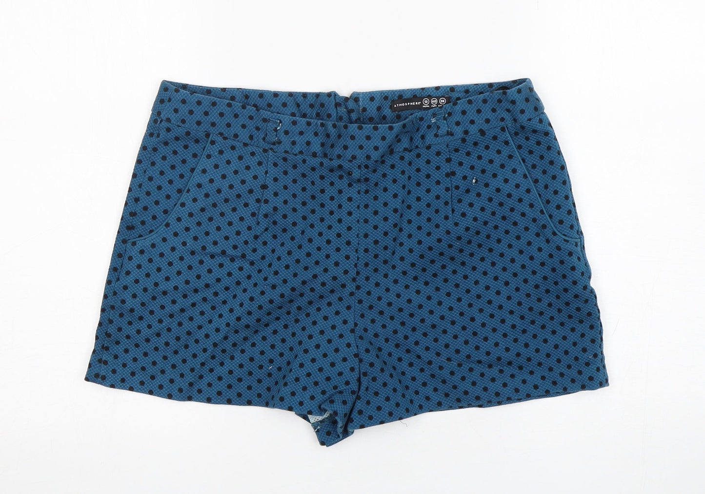 Atmosphere Womens Green Polka Dot Cotton Hot Pants Shorts Size 12 L3 in Regular