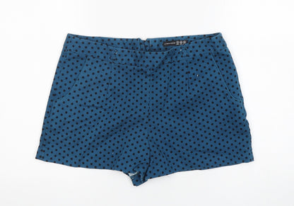 Atmosphere Womens Green Polka Dot Cotton Hot Pants Shorts Size 12 L3 in Regular