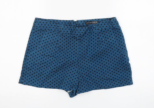 Atmosphere Womens Green Polka Dot Cotton Hot Pants Shorts Size 12 L3 in Regular