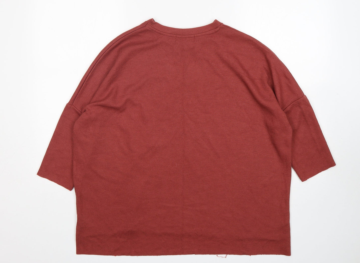 Primark Womens Pink Round Neck  Polyester Pullover Jumper Size S