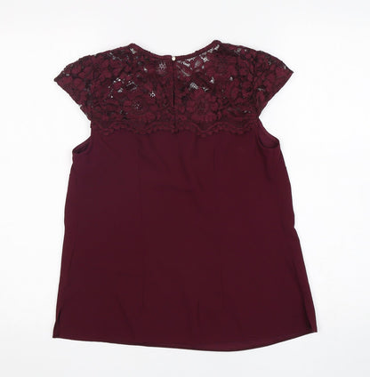 Womens UK Size 8 Dorothy Perkins Purple Basic Blouse