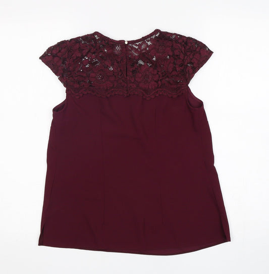 Womens UK Size 8 Dorothy Perkins Purple Basic Blouse