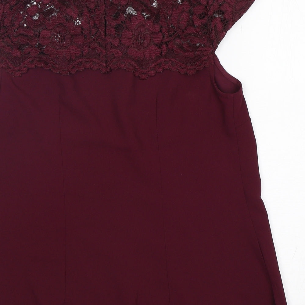 Womens UK Size 8 Dorothy Perkins Purple Basic Blouse