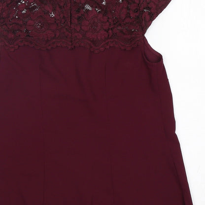 Womens UK Size 8 Dorothy Perkins Purple Basic Blouse