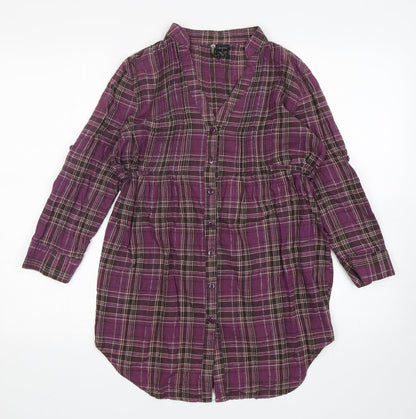 Womens UK Size S Passport Purple Basic Button-Up