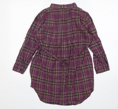 Womens UK Size S Passport Purple Basic Button-Up