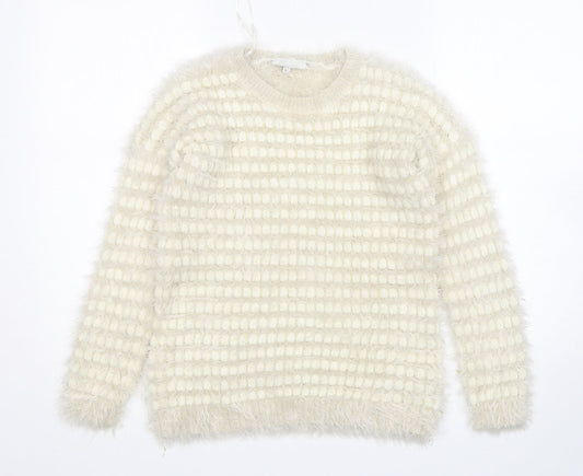 Womens UK Size S Peacocks Beige Pullover Jumper