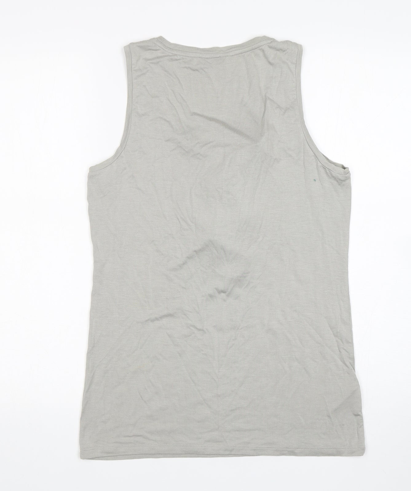 Ann Taylor  Womens Grey  Elastane Basic Tank Size M Round Neck
