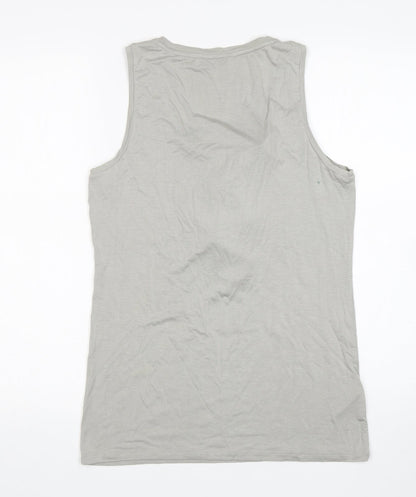 Ann Taylor  Womens Grey  Elastane Basic Tank Size M Round Neck