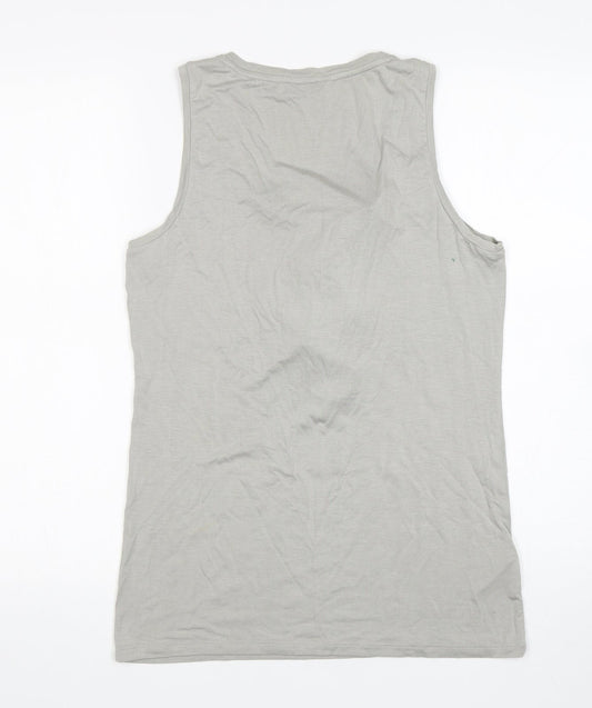 Ann Taylor  Womens Grey  Elastane Basic Tank Size M Round Neck