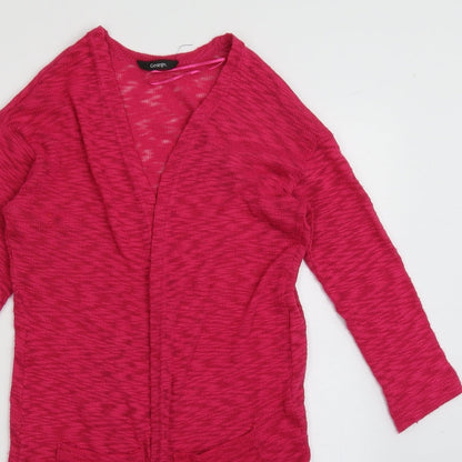 George Girls Pink V-Neck  Polyester Cardigan Jumper Size 6-7 Years
