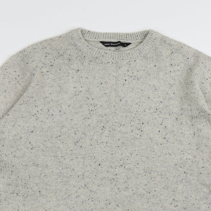 Cedar Wood State Mens Beige Crew Neck  Acrylic Pullover Jumper Size L