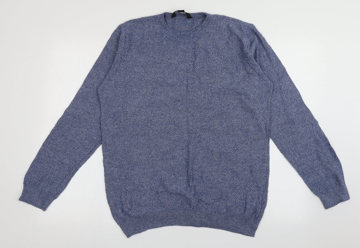 Cedar Wood State Mens Blue Crew Neck  Cotton Pullover Jumper Size L