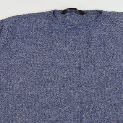 Cedar Wood State Mens Blue Crew Neck  Cotton Pullover Jumper Size L