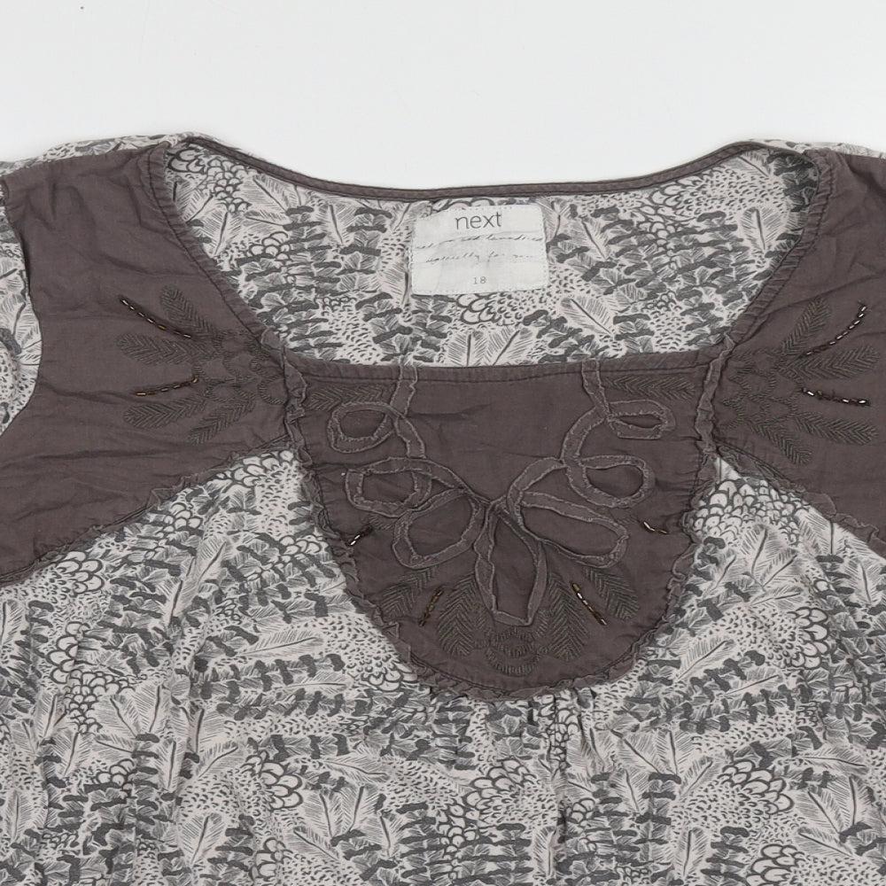 Womens UK Size 18 NEXT Grey Basic Blouse